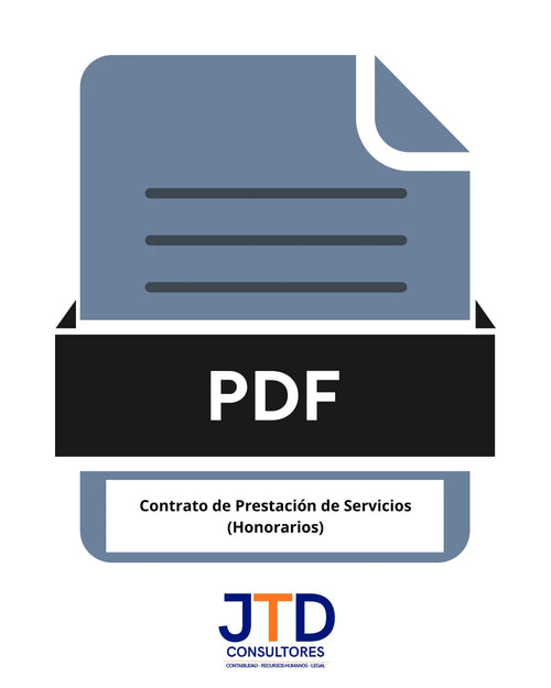 PDF document icon for 'Contrato de Prestación de Servicios (Honorarios)' by JTD Consultores